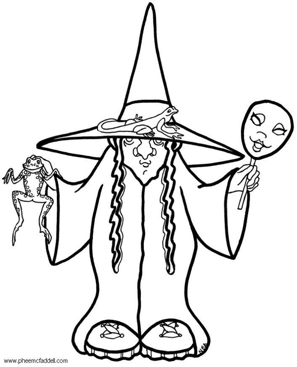 Coloring page: Witch (Characters) #108210 - Free Printable Coloring Pages