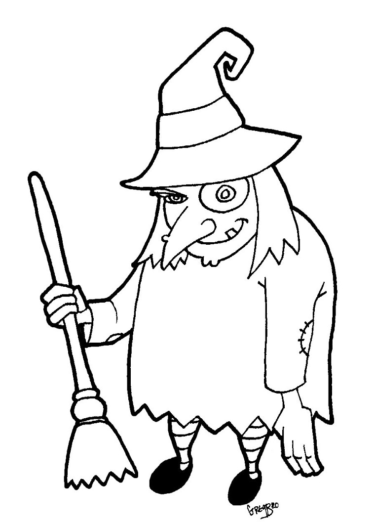 Coloring page: Witch (Characters) #108228 - Free Printable Coloring Pages