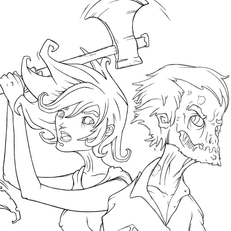 Coloring page: Zombie (Characters) #85541 - Free Printable Coloring Pages
