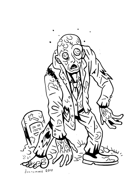 Coloring page: Zombie (Characters) #85543 - Free Printable Coloring Pages