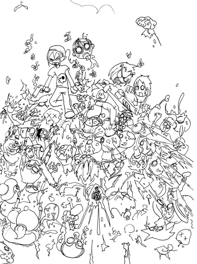 Coloring page: Zombie (Characters) #85586 - Free Printable Coloring Pages