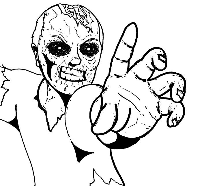 Coloring page: Zombie (Characters) #85615 - Free Printable Coloring Pages
