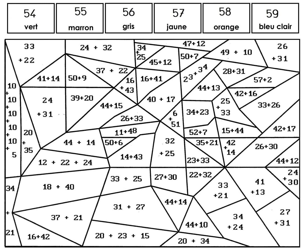 Free printable Addition Magic Coloring coloring page #182633 from Color by Number collection