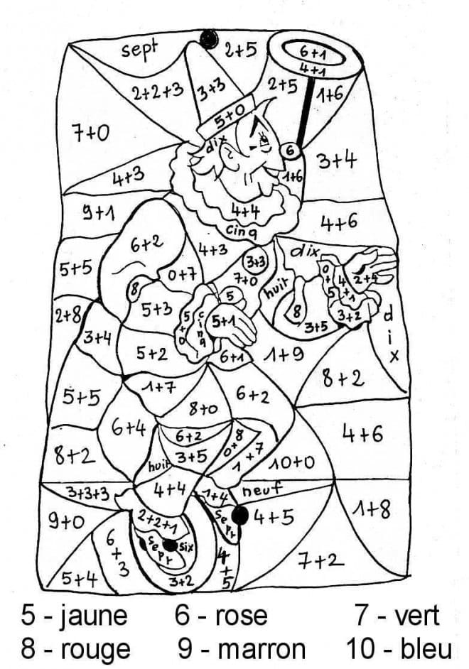 Free printable Addition Magic Coloring coloring page #182645 from Color by Number collection