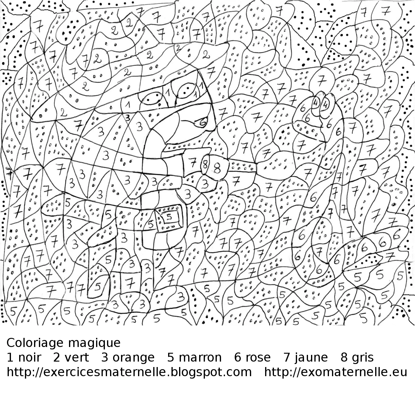 Free printable Coloring by numbers coloring page #125690 from Color by Number collection