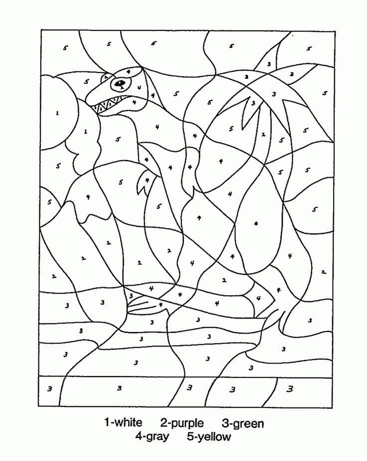 Free printable Dinosaurs Color by Numbers coloring page #177959 from Color by Number collection Free printable Dinosaurs Color by Numbers coloring page #177959 from Color by Number collection