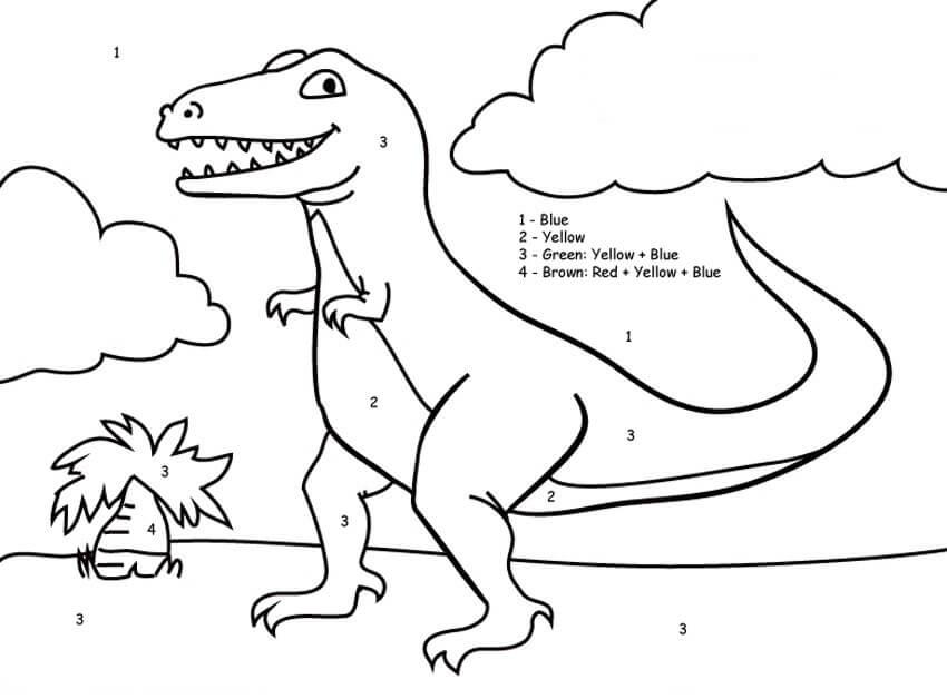 Free printable Dinosaurs Color by Numbers coloring page #177974 from Color by Number collection Free printable Dinosaurs Color by Numbers coloring page #177974 from Color by Number collection