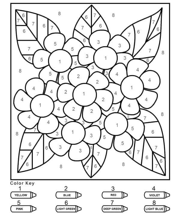 Free printable Flowers Color by Numbers coloring page #177980 from Color by Number collection Free printable Flowers Color by Numbers coloring page #177980 from Color by Number collection