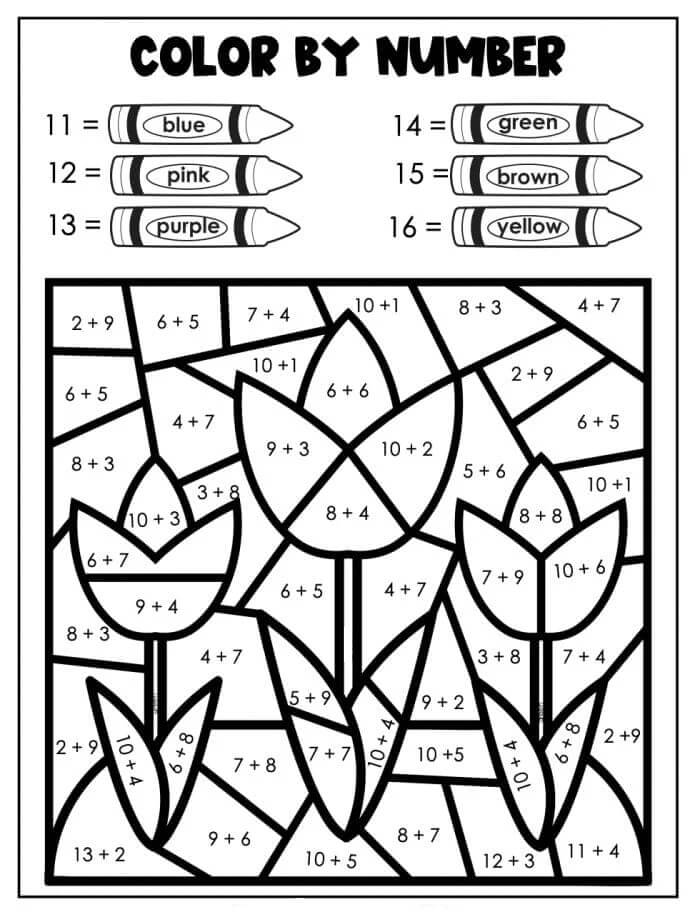 Free printable Flowers Color by Numbers coloring page #177995 from Color by Number collection