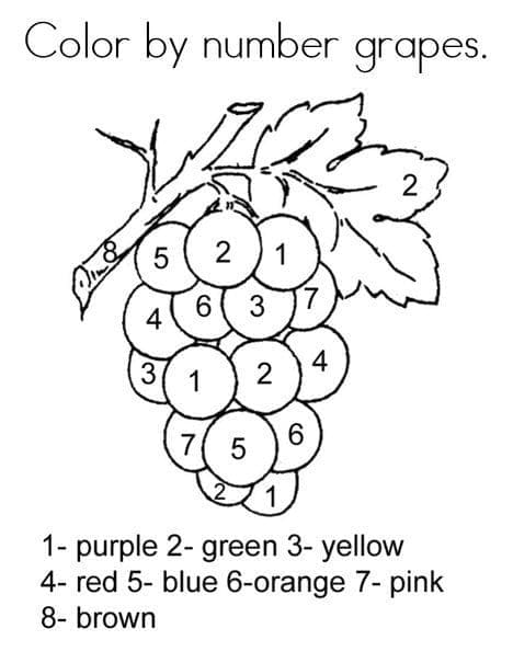 Free printable Fruits Color by Numbers coloring page #178018 from Color by Number collection