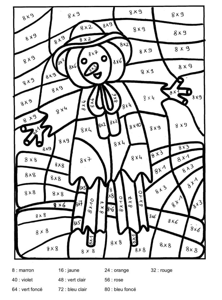 Free printable Magic Coloring Grade 4 coloring page #178402 from Color by Number collection
