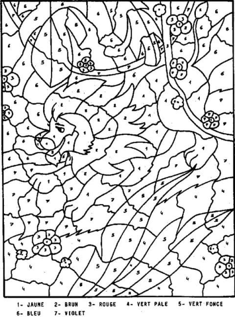 Free printable Magic Coloring Grade 5 coloring page #193221 from Color by Number collection