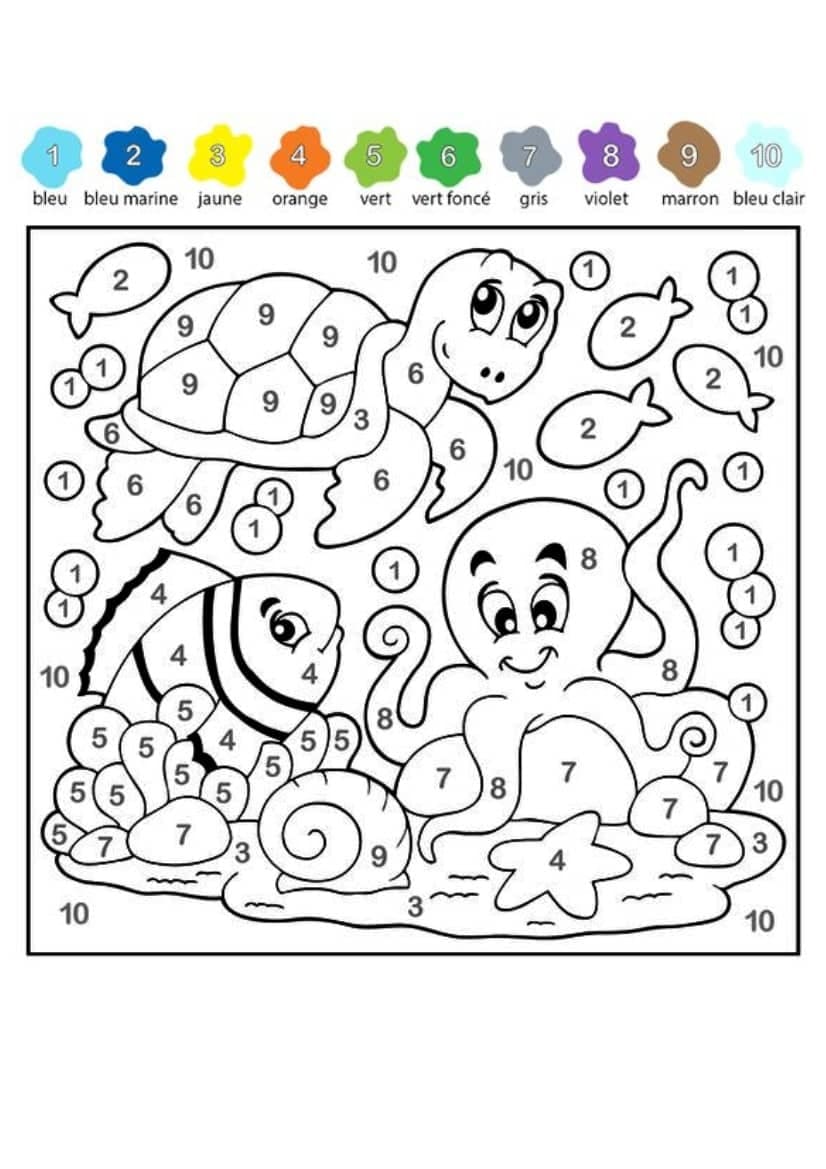 Free printable Magic Coloring Grade 5 coloring page #193226 from Color by Number collection