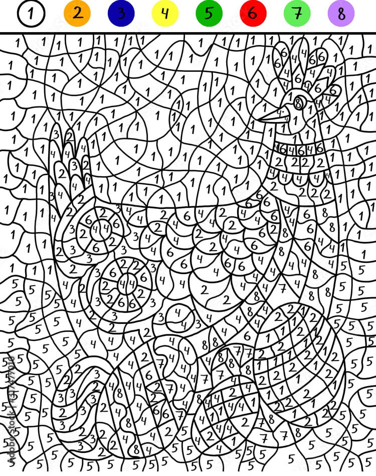 Free printable Magic Difficult coloring page #216657 from Color by Number collection