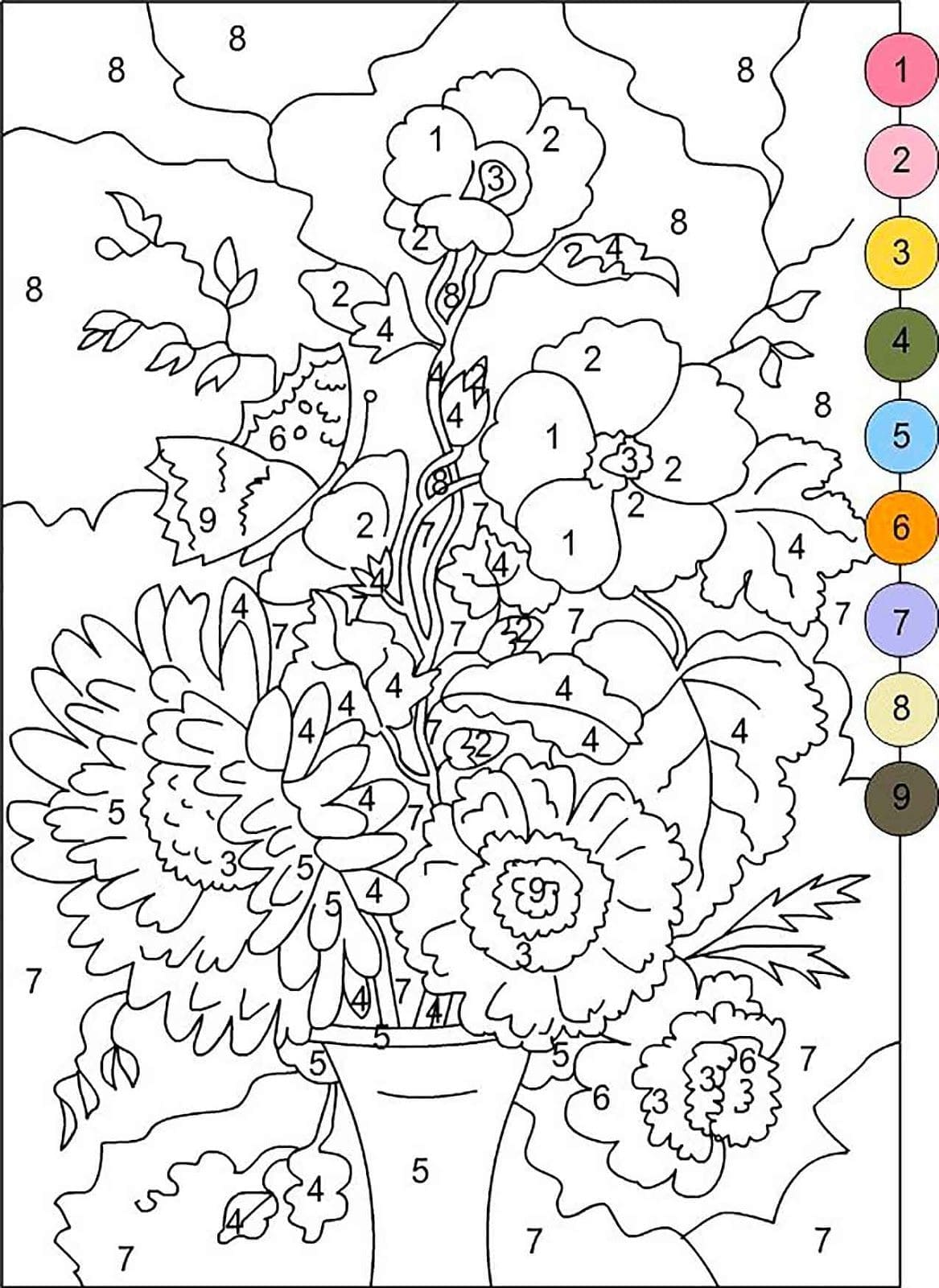 Free printable Magic Difficult coloring page #216664 from Color by Number collection