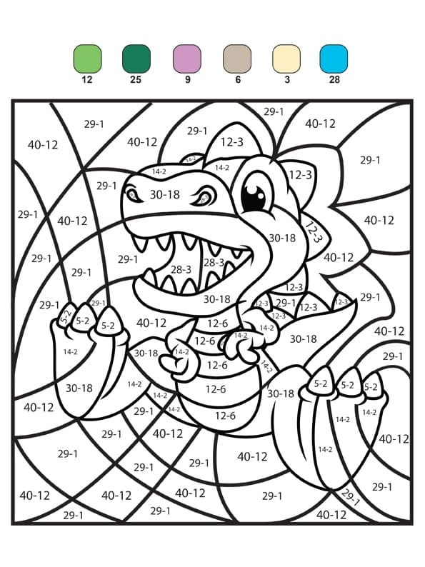 Free printable Magic Dinosaur coloring page #216761 from Color by Number collection