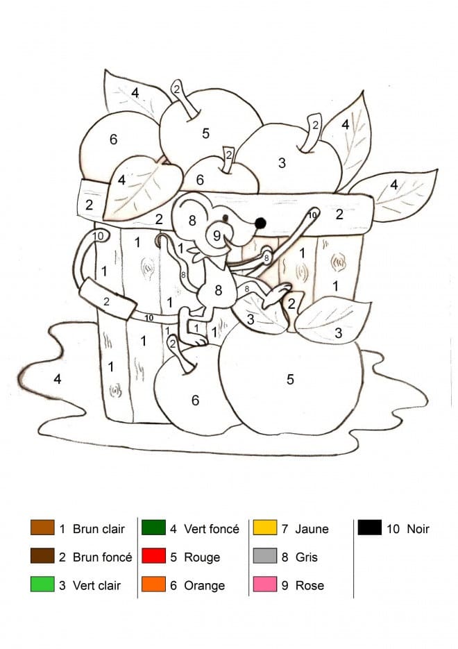 Coloring page: Magic Kindergarten (Color by Number) #180164 - Free Printable Coloring Pages