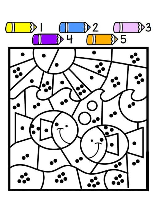 Free printable Magic Kindergarten coloring page #180177 from Color by Number collection