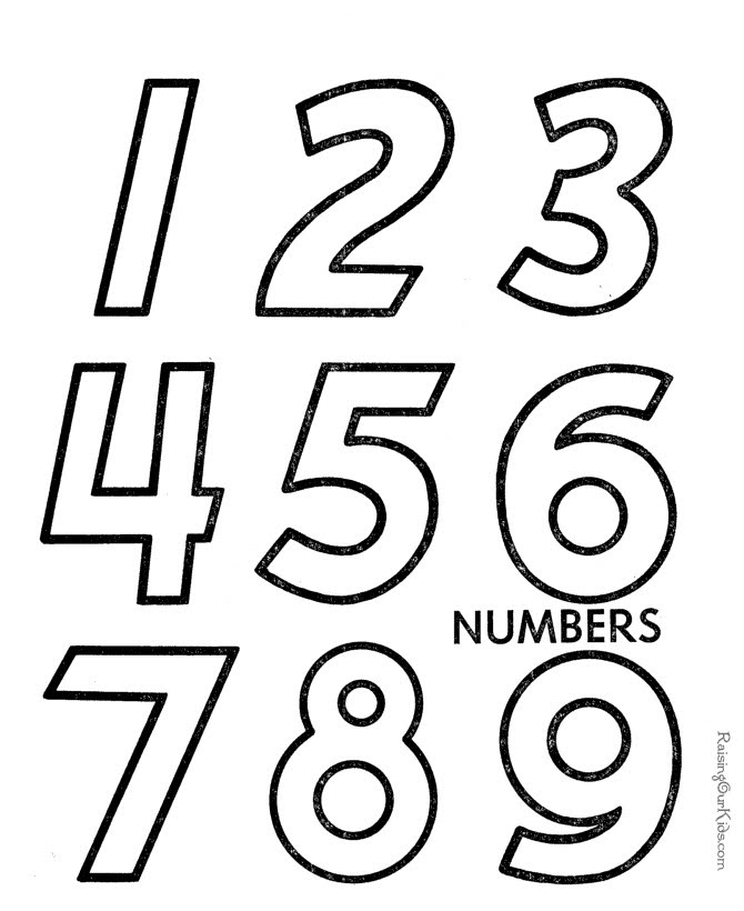 free number coloring pages