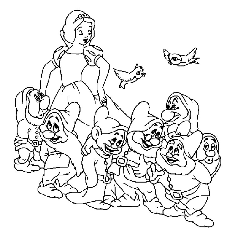 Free printable Snow White and the Seven Dwarfs coloring page #133829 from Fairy Tales and Stories collection