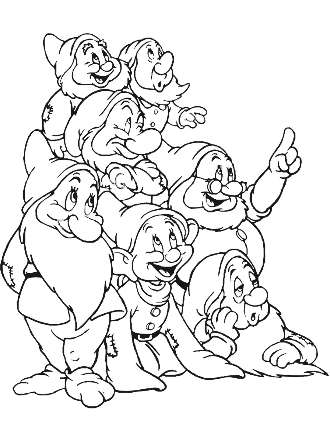 Coloring page: Snow White and the Seven Dwarfs (Fairy Tales and Stories) #133830 - Free Printable Coloring Pages