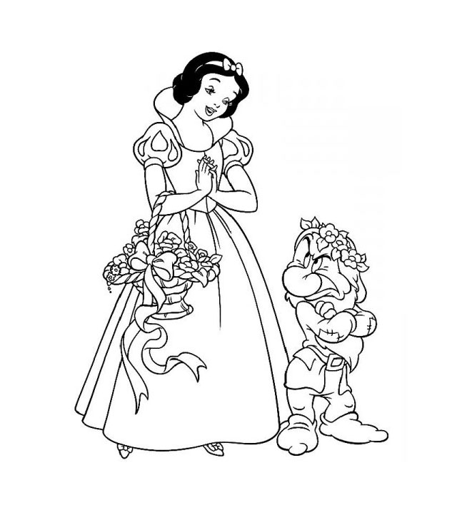 Free printable Snow White and the Seven Dwarfs coloring page #133834 from Fairy Tales and Stories collection