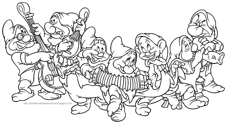 Free printable Snow White and the Seven Dwarfs coloring page #133857 from Fairy Tales and Stories collection