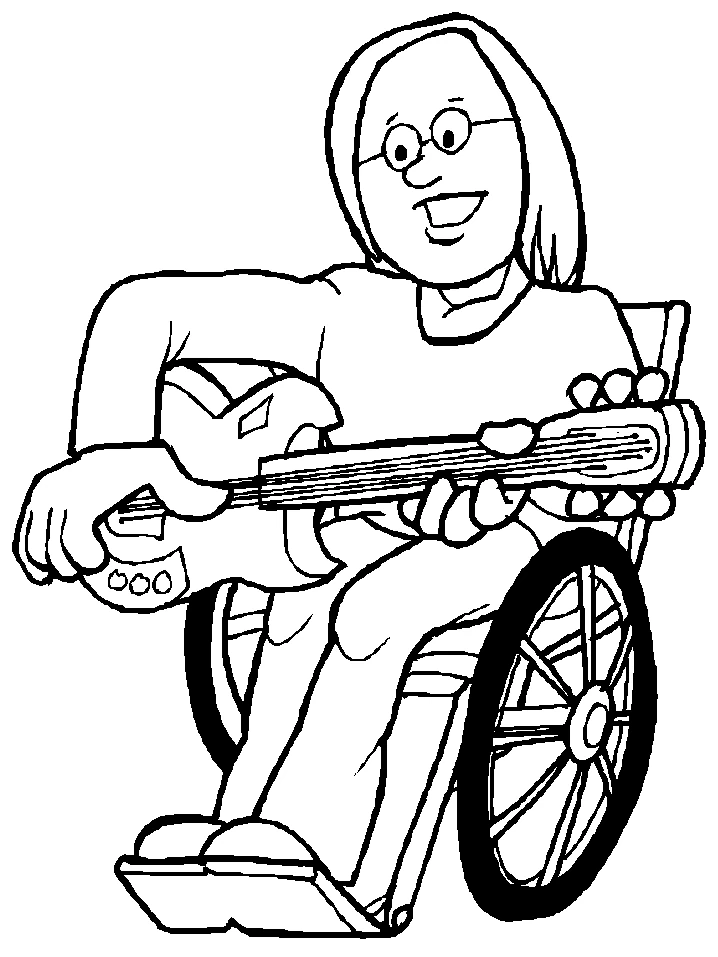 Coloring page: Disabled Person (Family and Friends) #98425 - Free Printable Coloring Pages