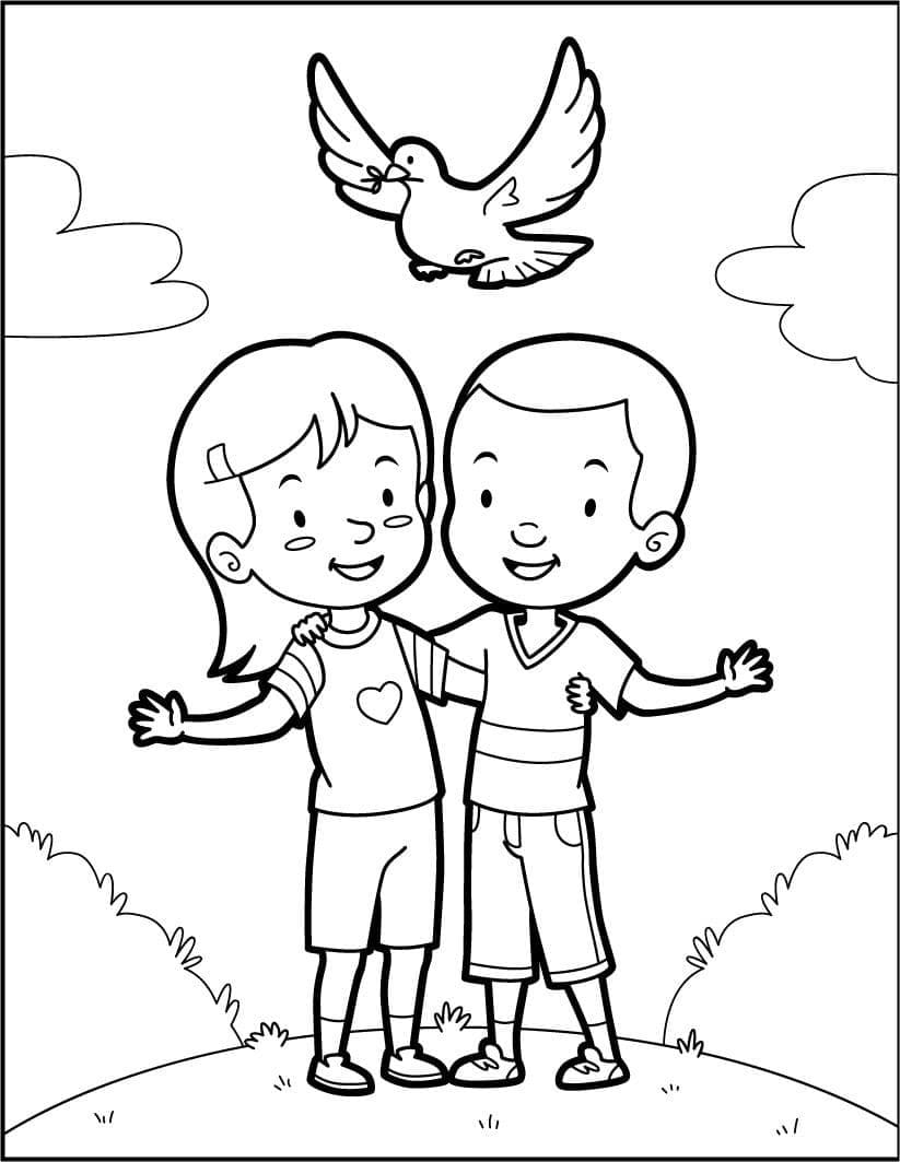 Free printable Friendship coloring page #193103 from Family and Friends collection Free printable Friendship coloring page #193103 from Family and Friends collection