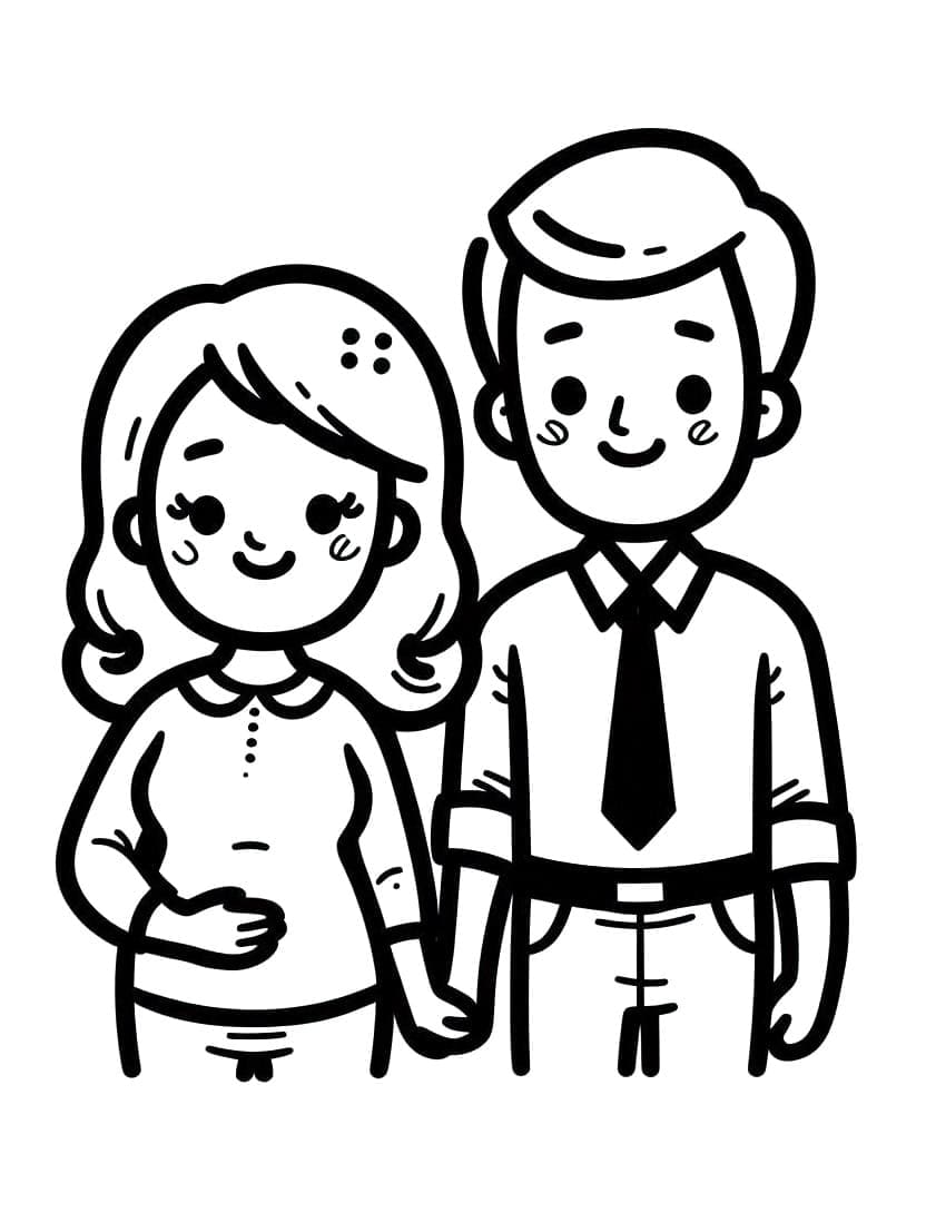 Coloring page: Mom and Dad (Family and Friends) #217765 - Free Printable Coloring Pages