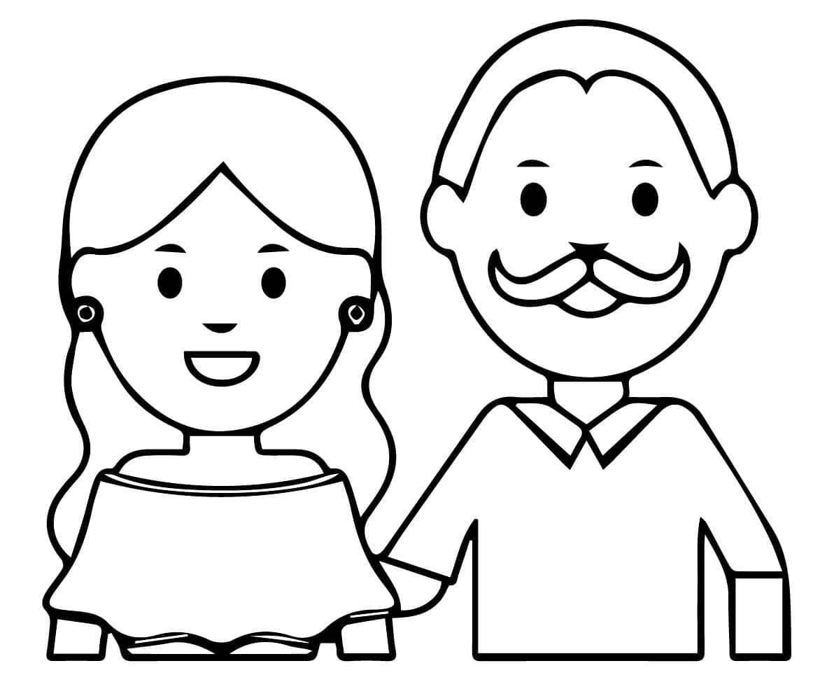 Coloring page: Mom and Dad (Family and Friends) #217768 - Free Printable Coloring Pages