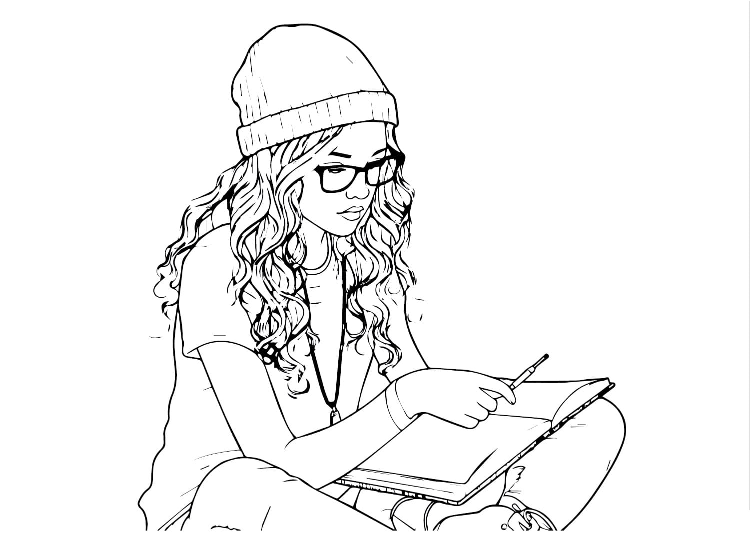 Coloring page: Teen Girl (Family and Friends) #194507 - Free Printable Coloring Pages