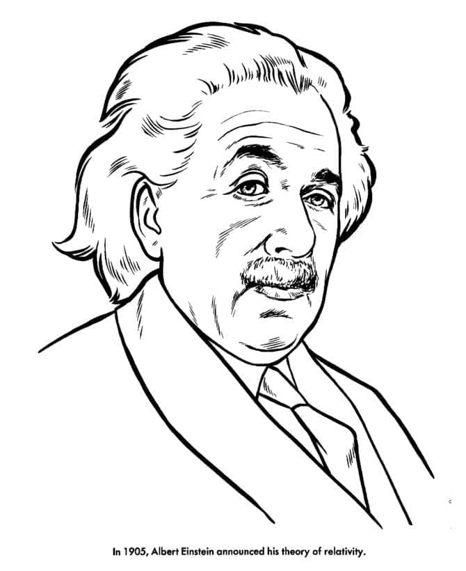 Free printable Albert Einstein coloring page #190723 from Famous people collection