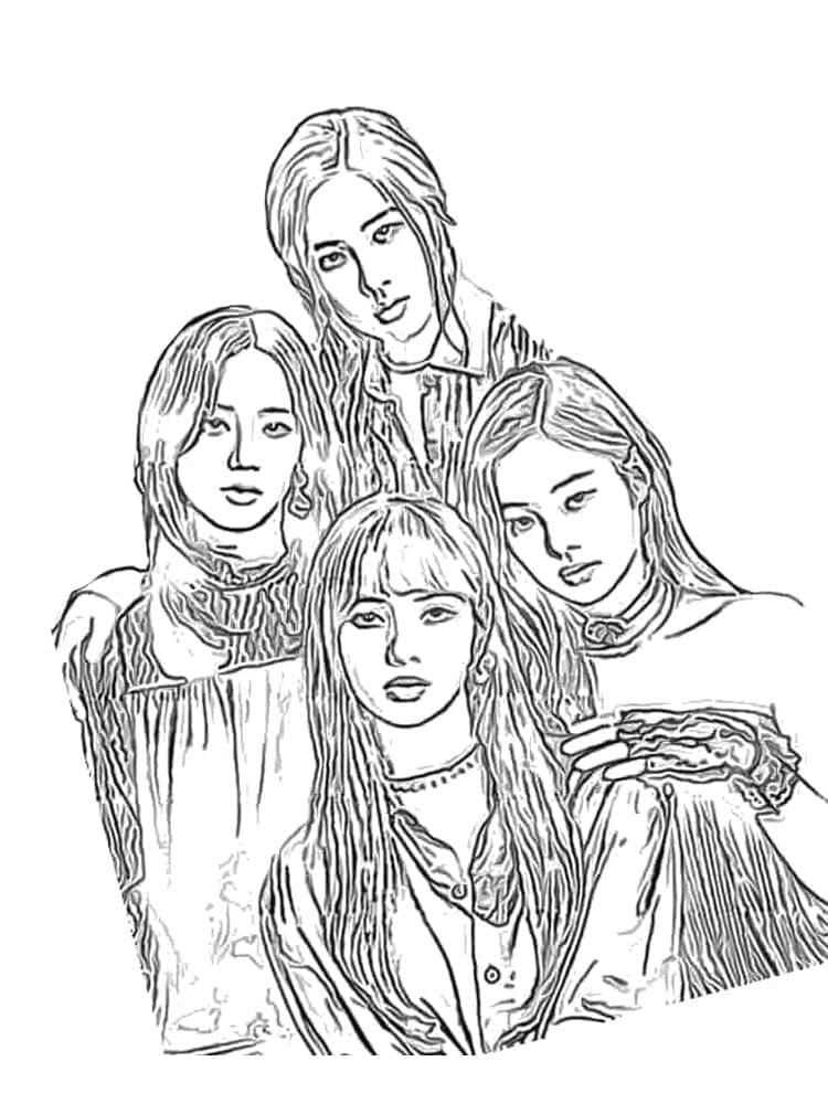 Free printable BLACKPINK coloring page #211370 from Famous people collection