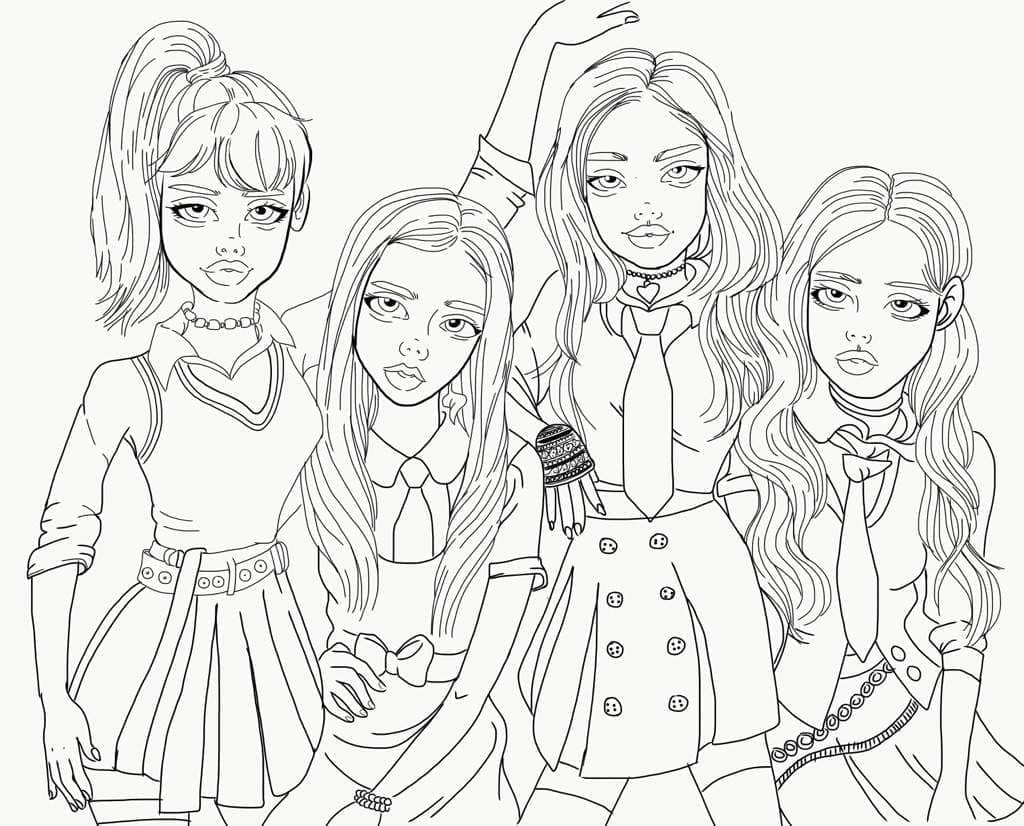 Free printable BLACKPINK coloring page #211371 from Famous people collection Free printable BLACKPINK coloring page #211371 from Famous people collection