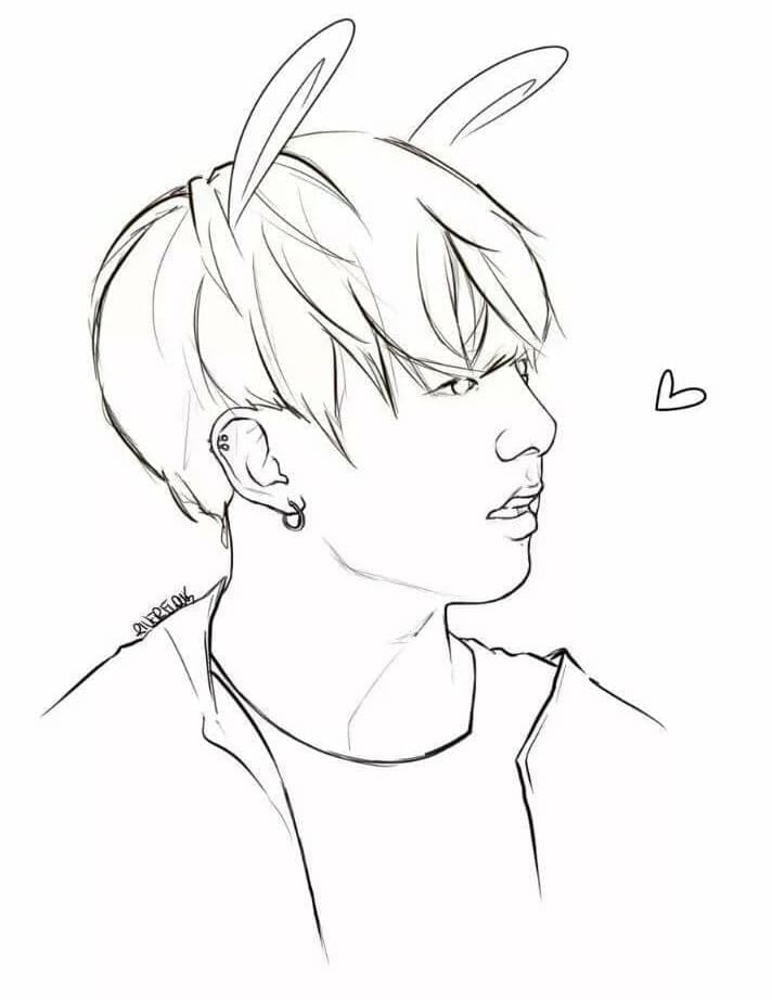 Free printable BTS coloring page #202349 from Famous people collection