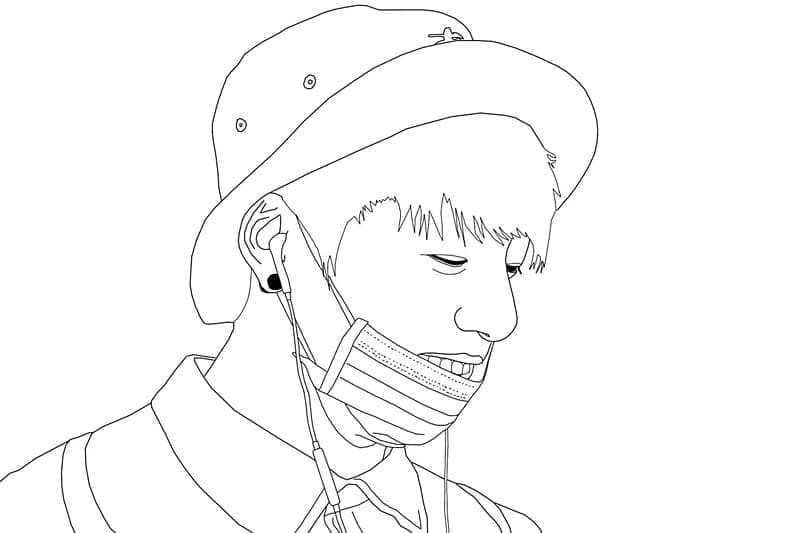 Free printable BTS coloring page #202394 from Famous people collection