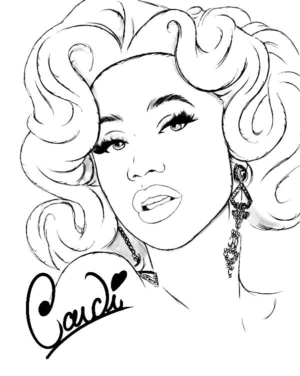 Free printable Cardi B coloring page #173562 from Famous people collection Free printable Cardi B coloring page #173562 from Famous people collection
