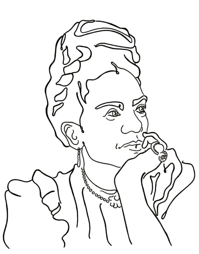 Coloring page: Frida Kahlo (Famous people) #173536 - Free Printable Coloring Pages