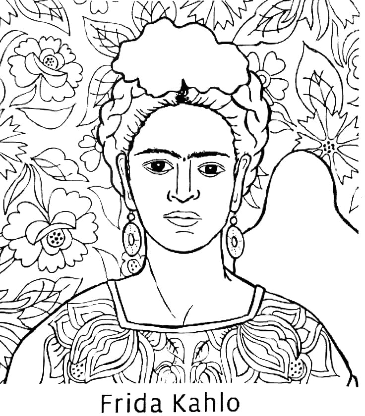 Coloring page: Frida Kahlo (Famous people) #173545 - Free Printable Coloring Pages