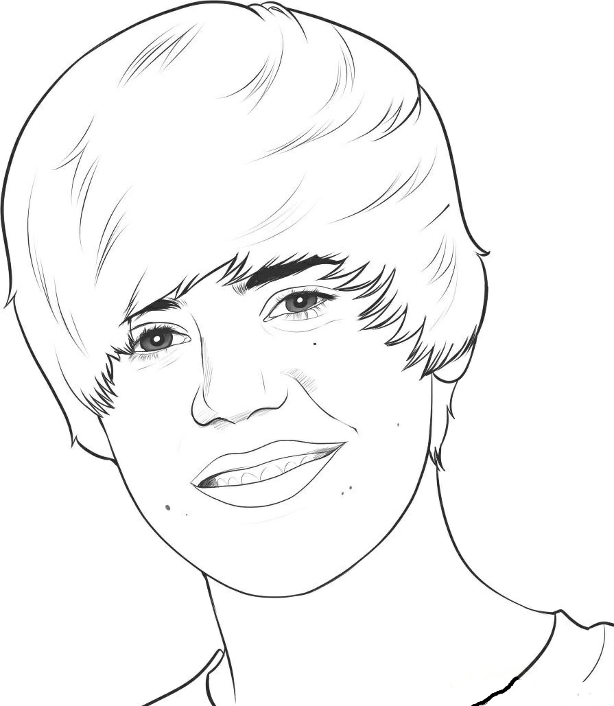 Free printable Justin Bieber coloring page #122460 from Famous people collection