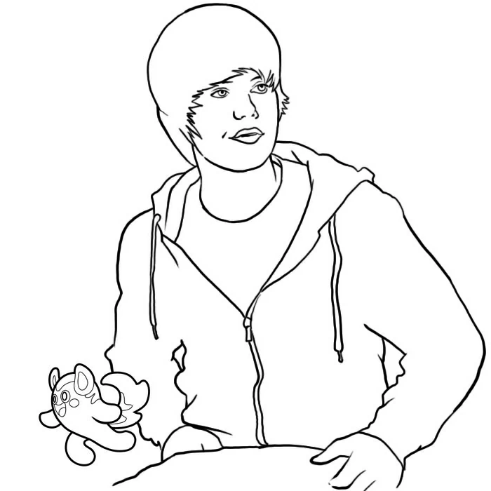 Coloring page: Justin Bieber (Famous people) #122461 - Free Printable Coloring Pages