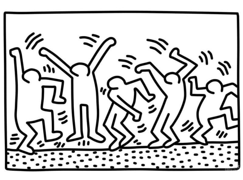 Free printable Keith Haring coloring page #180595 from Famous people collection Free printable Keith Haring coloring page #180595 from Famous people collection