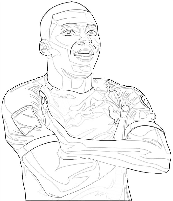 Free printable Kylian Mbappe coloring page #174690 from Famous people collection