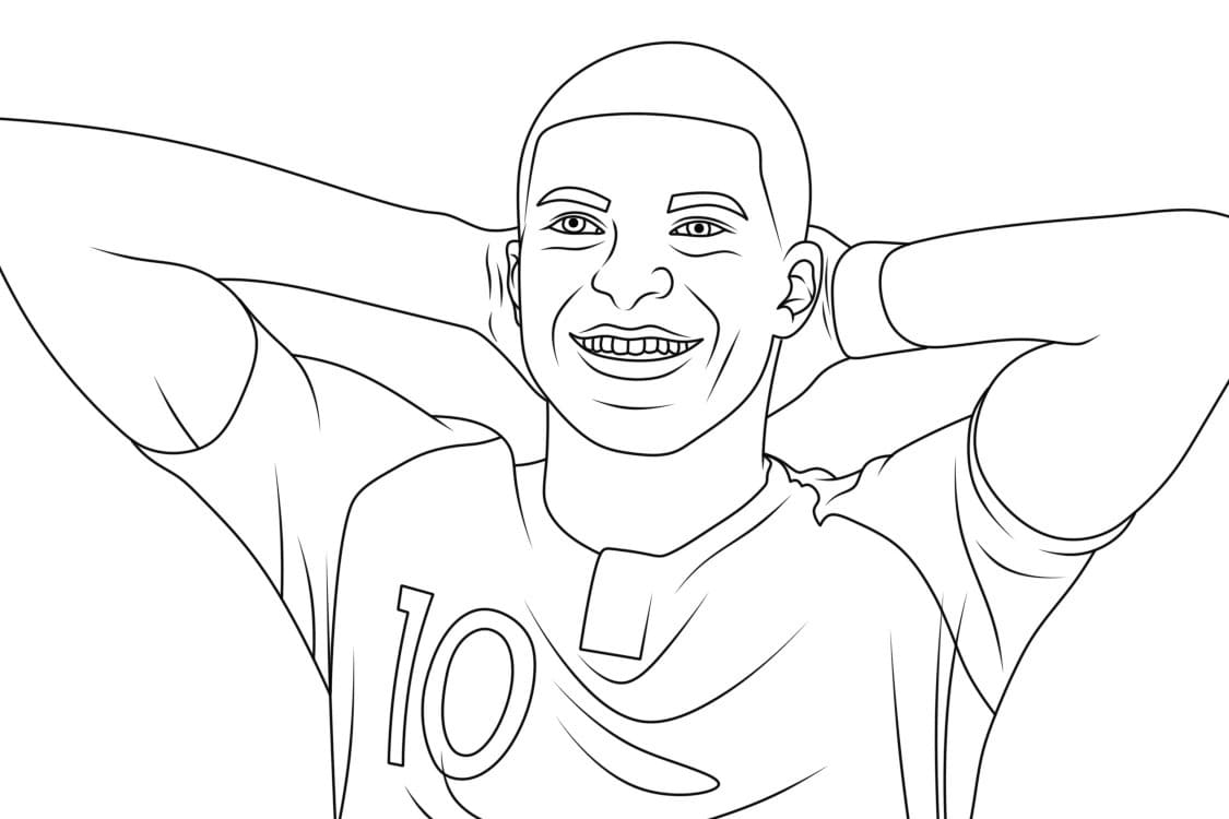 Free printable Kylian Mbappe coloring page #218346 from Famous people collection Free printable Kylian Mbappe coloring page #218346 from Famous people collection