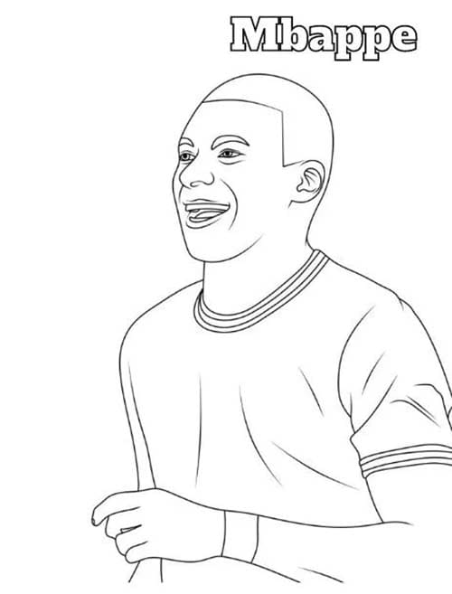 Free printable Kylian Mbappe coloring page #218355 from Famous people collection
