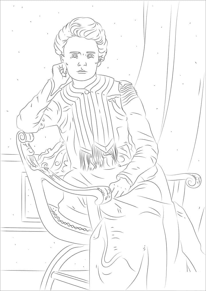 Free printable Marie Curie coloring page #173594 from Famous people collection