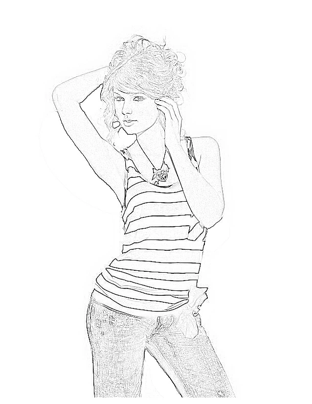Free printable Taylor Swift coloring page #123874 from Famous people collection Free printable Taylor Swift coloring page #123874 from Famous people collection