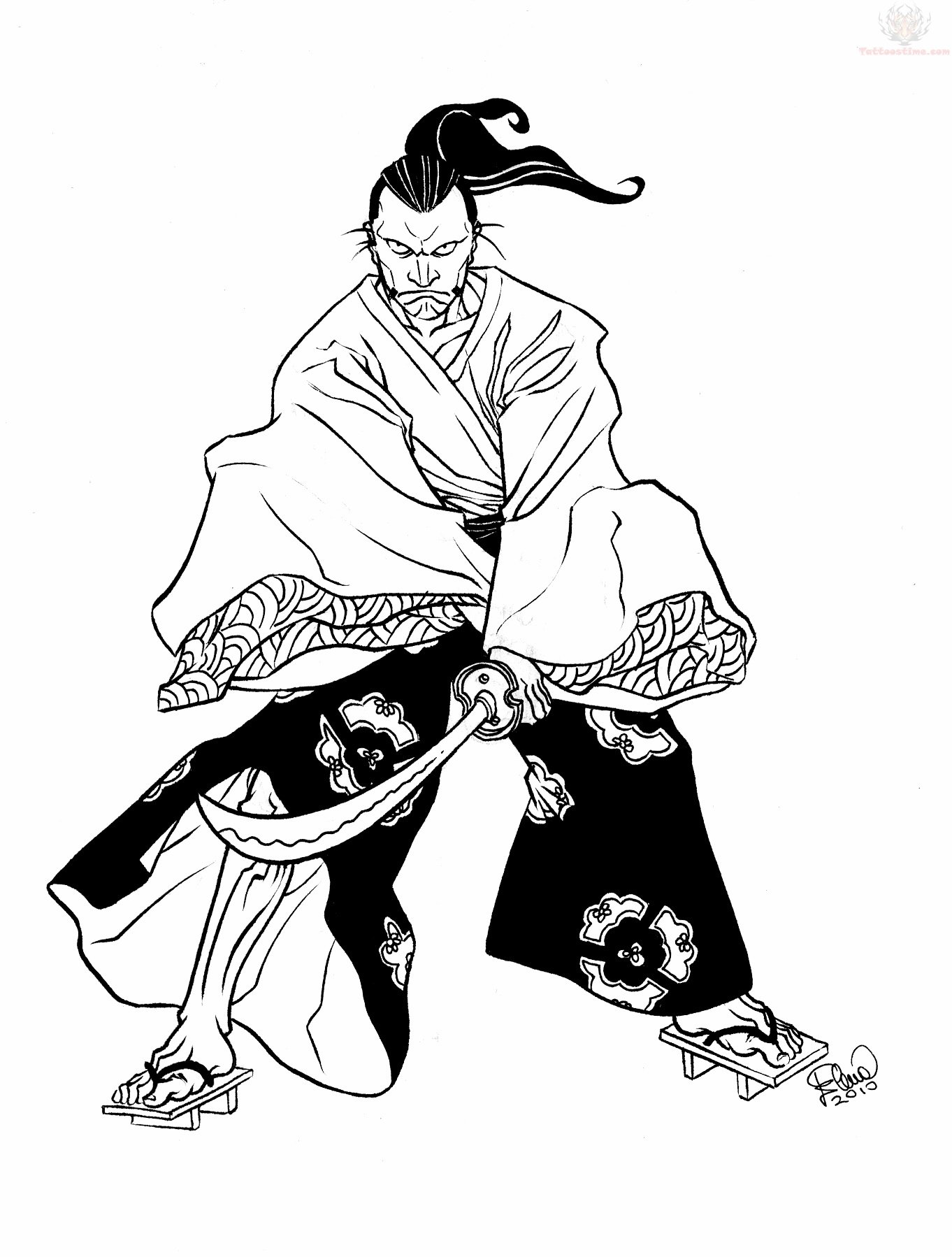 Coloring page: Samurai (Fantasy and Adventure Characters) #107296 - Free Printable Coloring Pages