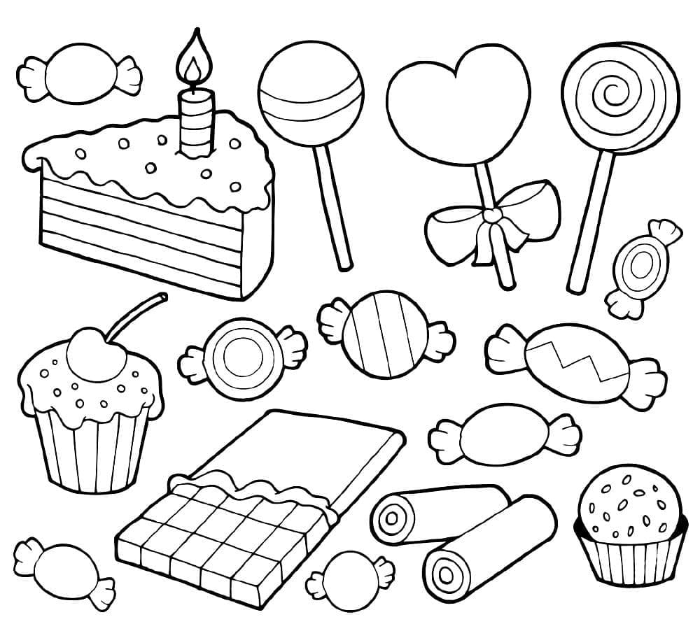 Coloring page: Candy (Food and Nutrition) #190791 - Free Printable Coloring Pages